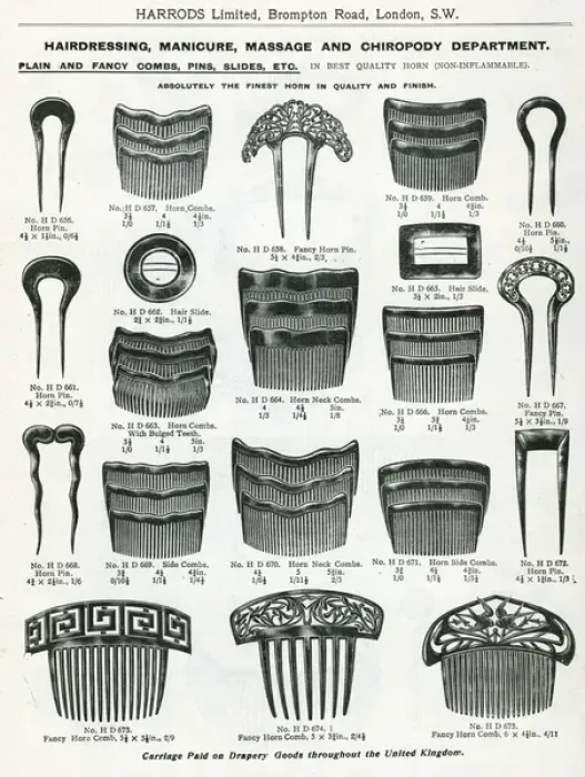 Framed Print : Trade catalogue of hair accessories 1911 Framed Print : Trade catalogue of hair accessories 1911
