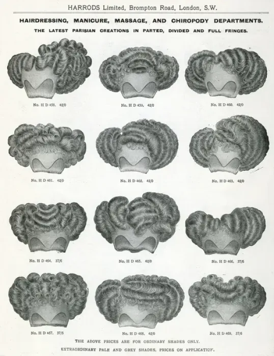 Framed Print : Trade catalogue of hairpieces 1911 Framed Print : Trade catalogue of hairpieces 1911