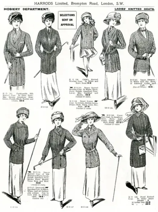 Framed Print : Trade catalogue of womens knitted coats 1911 Framed Print : Trade catalogue of womens knitted coats 1911
