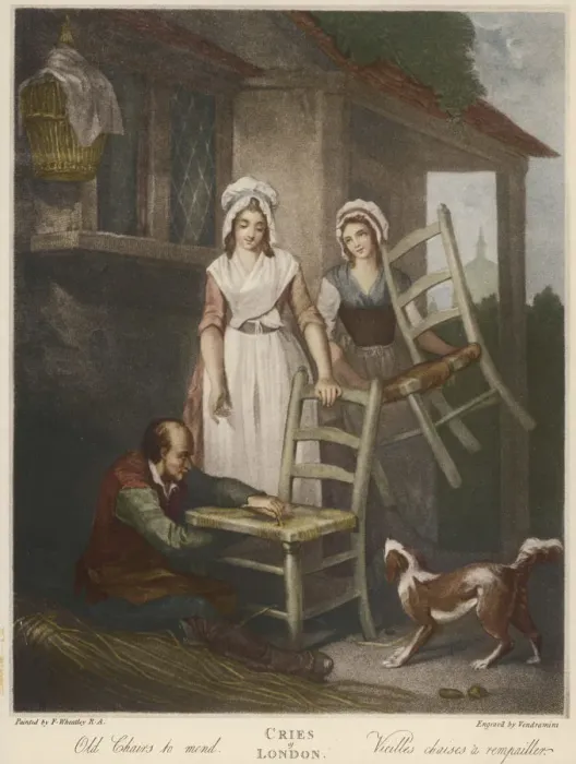 Framed Print : Trade - Mending a Chair Framed Print : Trade - Mending a Chair