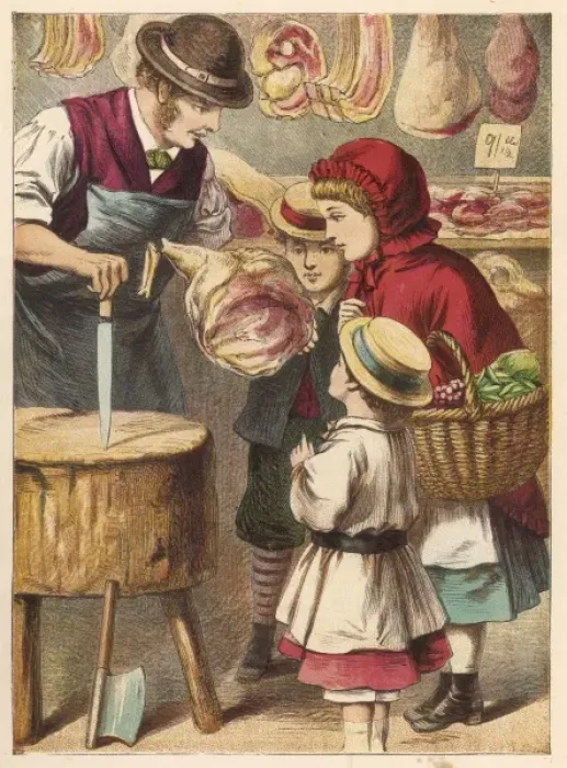 Framed Print : Trade / Shops / Food / Butcher Framed Print : Trade / Shops / Food / Butcher