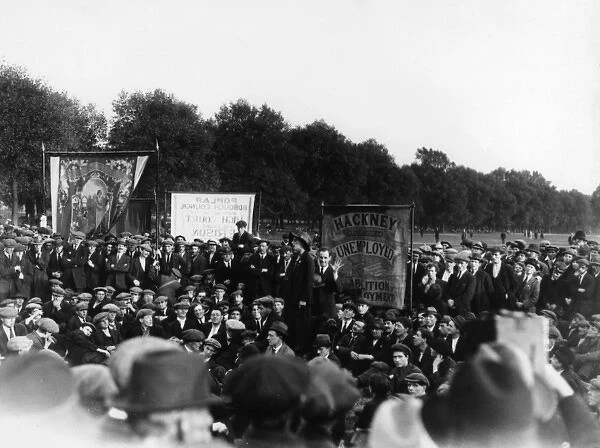 A trade union rally in Hackney for the unemployed