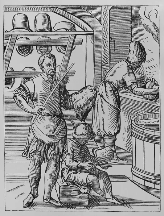 Framed Print : The trades. The hatter, 16th century. Engraving Framed Print : The trades. The hatter, 16th century. Engraving