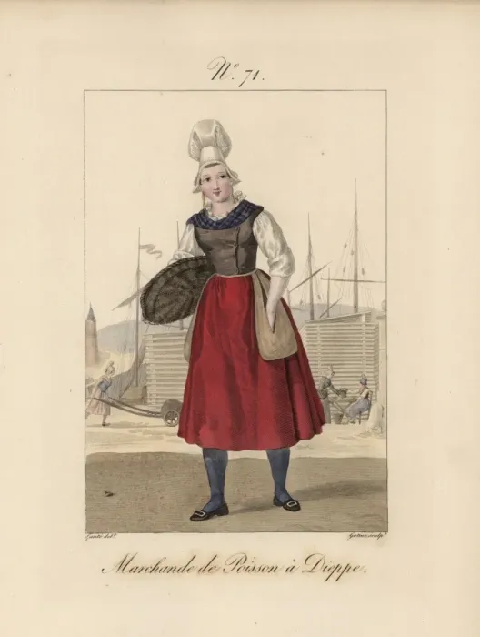Framed Print : Tradeswoman of Rouen wearing a bonnet called a bavolet Framed Print : Tradeswoman of Rouen wearing a bonnet called a bavolet