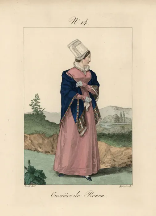 Framed Print : Tradeswoman of Rouen wearing a bonnet called a bavolet Framed Print : Tradeswoman of Rouen wearing a bonnet called a bavolet