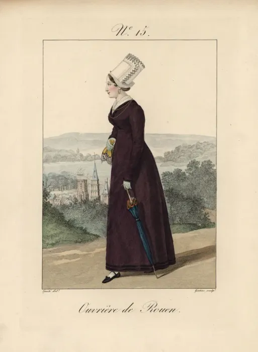 Framed Print : Tradeswoman of Rouen wearing a bonnet called a bavolet Framed Print : Tradeswoman of Rouen wearing a bonnet called a bavolet