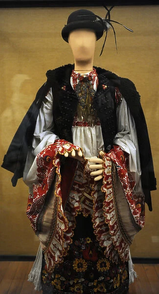 Traditional costume of Matyo man. Mannequin. 1900-1910. Hung