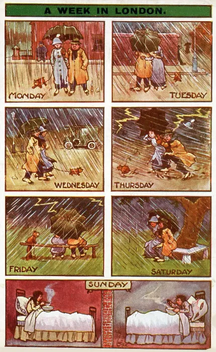 Framed Print : Traditional English Weather - A week in London Framed Print : Traditional English Weather - A week in London