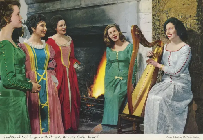 Framed Print : Traditional Irish Singers with Harpist, Bunratty Castle Framed Print : Traditional Irish Singers with Harpist, Bunratty Castle