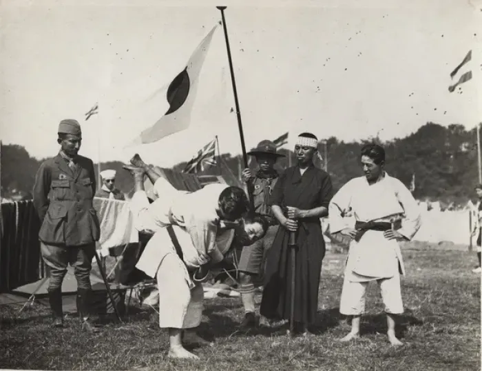 Framed Print : Traditional Japanese activities at scout camp Framed Print : Traditional Japanese activities at scout camp