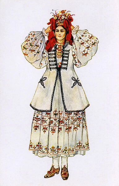 Traditional National Costume of Croatia - Bride from Sisak