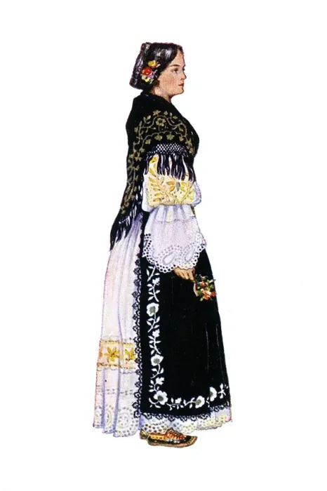 Framed Print : Traditional National Costume of Croatia - Privlaka Peasant Framed Print : Traditional National Costume of Croatia - Privlaka Peasant