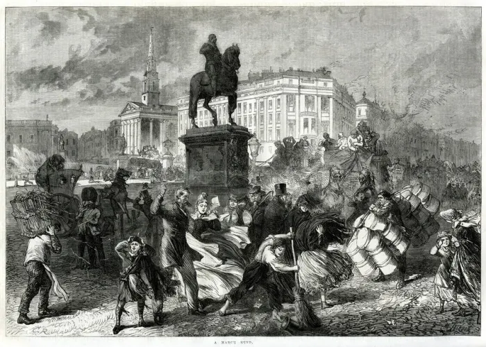Framed Print : Trafalgar Square 1865 Framed Print : Trafalgar Square 1865