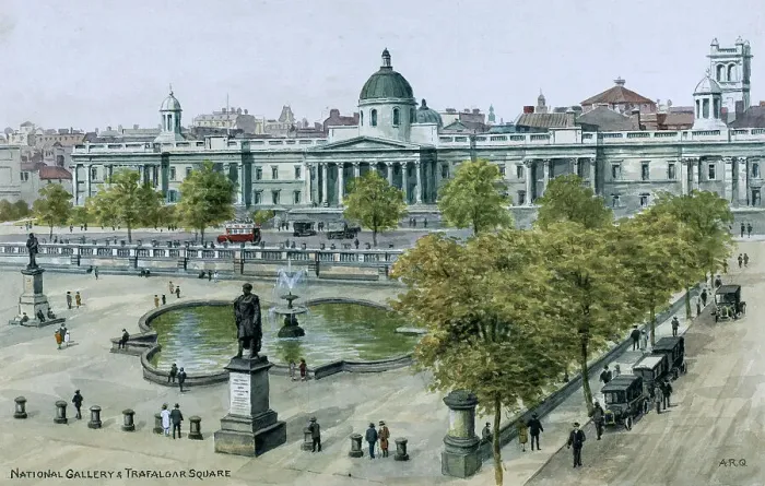 Framed Print : Trafalgar Square and National Gallery, London Framed Print : Trafalgar Square and National Gallery, London