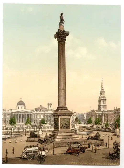 Framed Print : Trafalgar Square and National Gallery, London, England Framed Print : Trafalgar Square and National Gallery, London, England