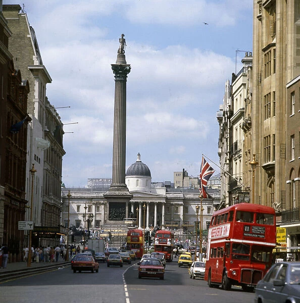 Trafalgar Square viewed from Whitehall, London