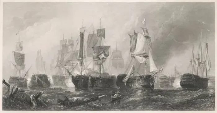 Framed Print : Trafalgar / Stanfield / 1805 Framed Print : Trafalgar / Stanfield / 1805