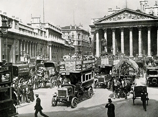 Traffic at Bank of England and Royal Exchange, London
