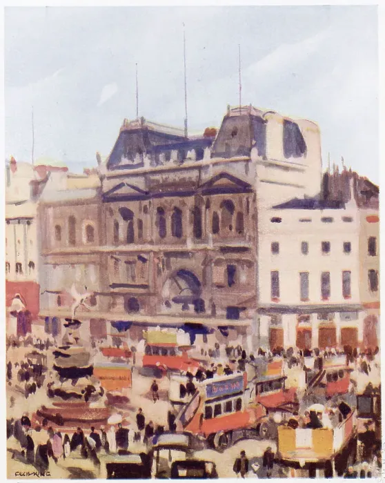 Framed Print : Traffic in the centre of London's West End at Picadilly Circus. Date: 1915 Framed Print : Traffic in the centre of London's West End at Picadilly Circus. Date: 1915