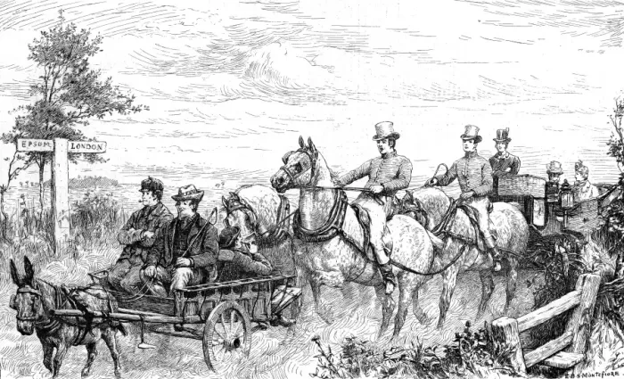 Framed Print : Traffic on the London to Epsom Road, 1889 Framed Print : Traffic on the London to Epsom Road, 1889