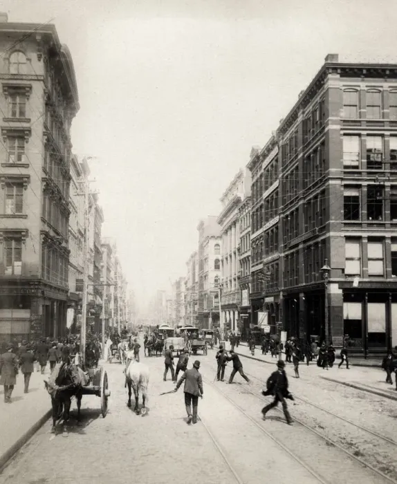 Framed Print : Traffic and pedestrians on Broadway New York Framed Print : Traffic and pedestrians on Broadway New York