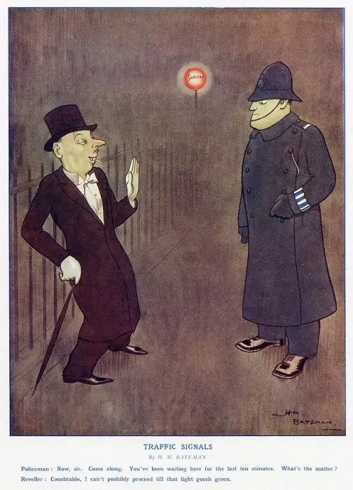 Framed Print : Traffic Signals, by H. M. Bateman Framed Print : Traffic Signals, by H. M. Bateman