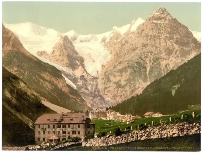 Framed Print : Trafoi, Hotels Bellevue (i. e. Schonen Aussicht) and Trafoi Framed Print : Trafoi, Hotels Bellevue (i. e. Schonen Aussicht) and Trafoi
