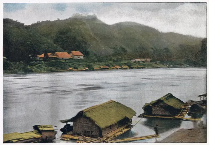 Framed Print : Trai-Hut, on the Red River. Date: circa 1900 Framed Print : Trai-Hut, on the Red River. Date: circa 1900