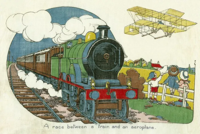 Framed Print : Train and Aeroplane Framed Print : Train and Aeroplane