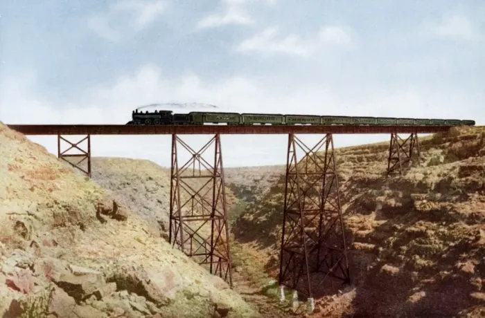 Framed Print : Train over Canyon Diablo Framed Print : Train over Canyon Diablo