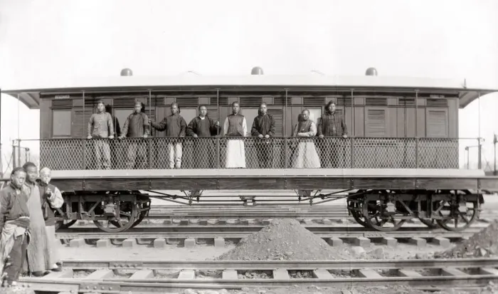 Framed Print : Train carriage, China c. 1900 Framed Print : Train carriage, China c. 1900
