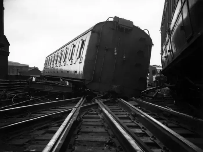 Framed Print : Train derailment, Borough Market, London SE1 Framed Print : Train derailment, Borough Market, London SE1
