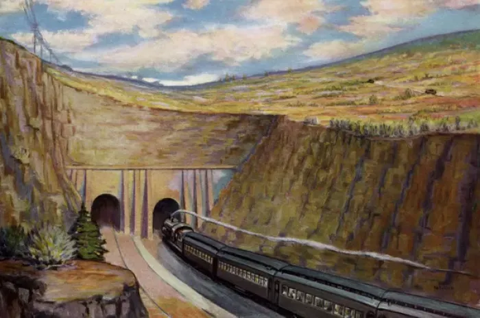 Framed Print : Train in Raton Tunnel Framed Print : Train in Raton Tunnel