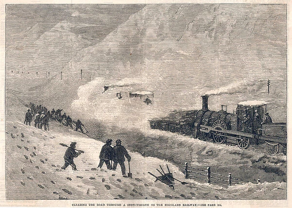 Train in Snowdrift 1866