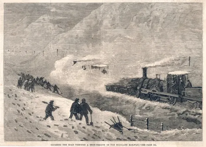 Framed Print : Train in Snowdrift 1866 Framed Print : Train in Snowdrift 1866