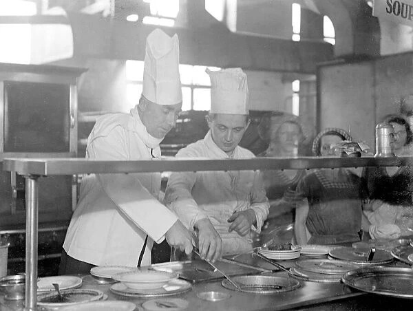 Trainee Chefs 1930S. Two student chefs at the Gordon Fellowes School of Domestic Service