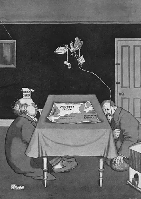 Framed Print : Training Carrier Birds by Heath Robinson Framed Print : Training Carrier Birds by Heath Robinson