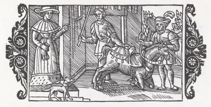 Framed Print : Training a Horse, 1555 Framed Print : Training a Horse, 1555