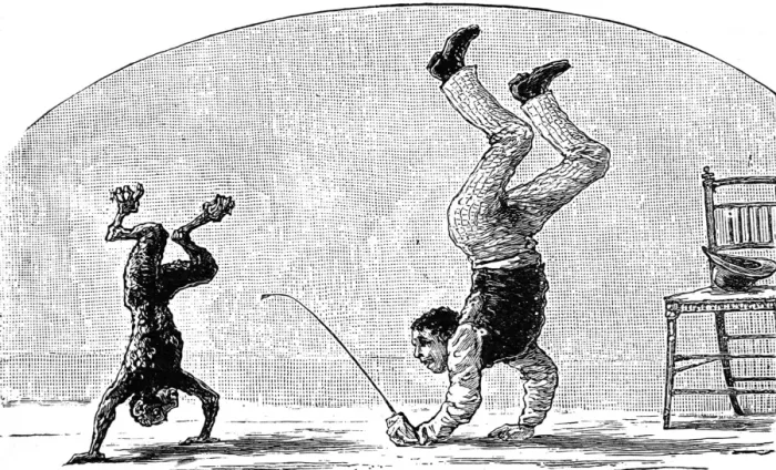 Framed Print : Training a monkey at the circus, c. 1888 Framed Print : Training a monkey at the circus, c. 1888