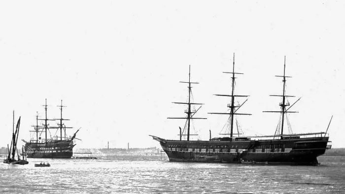 Framed Print : Training Ship Shaftsbury off Grays Victorian period Framed Print : Training Ship Shaftsbury off Grays Victorian period