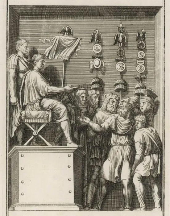 Framed Print : Trajan & Parthamasiris Framed Print : Trajan & Parthamasiris