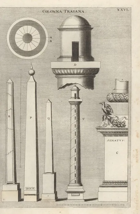 Framed Print : Trajan's column and various obelisks Framed Print : Trajan's column and various obelisks
