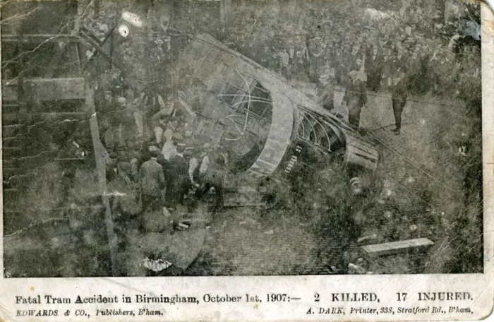 Framed Print : Tram Accident, Deritend - Camp Hill, Warwickshire` Framed Print : Tram Accident, Deritend - Camp Hill, Warwickshire`