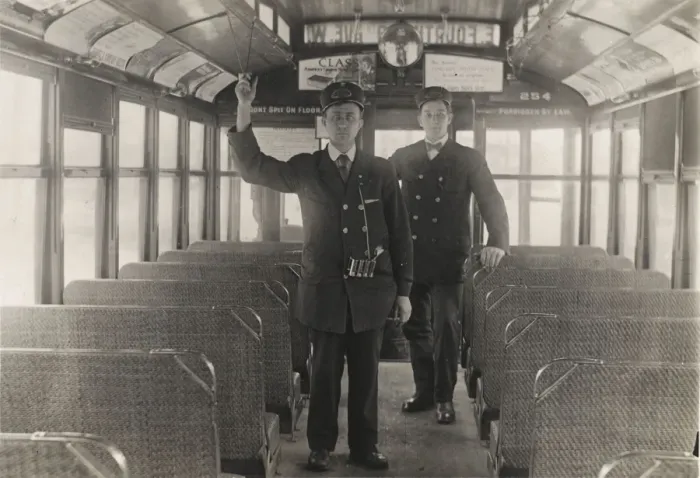 Framed Print : Tram conductors, New York Framed Print : Tram conductors, New York