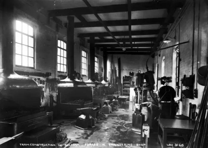 Framed Print : Tram Construction at Belfast, for ges in Engineering Shop Framed Print : Tram Construction at Belfast, for ges in Engineering Shop