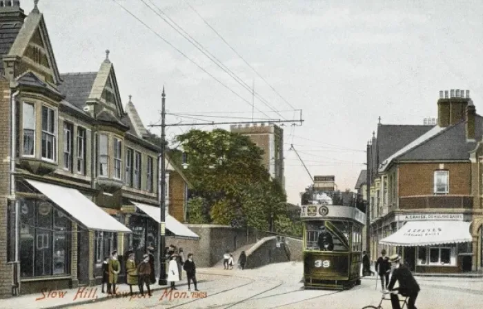 Framed Print : A tram on Stow Hill, Newport, Monmouthshire Framed Print : A tram on Stow Hill, Newport, Monmouthshire