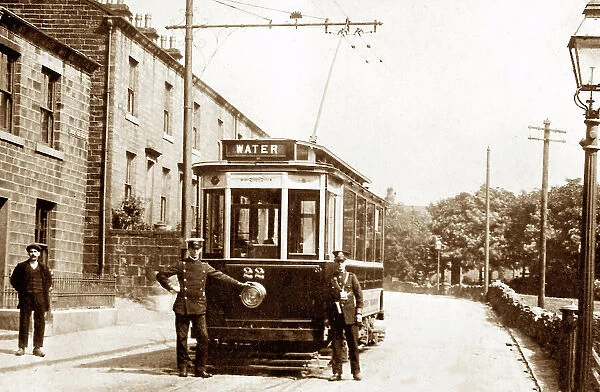 Tram terminus at Water, early 1900s