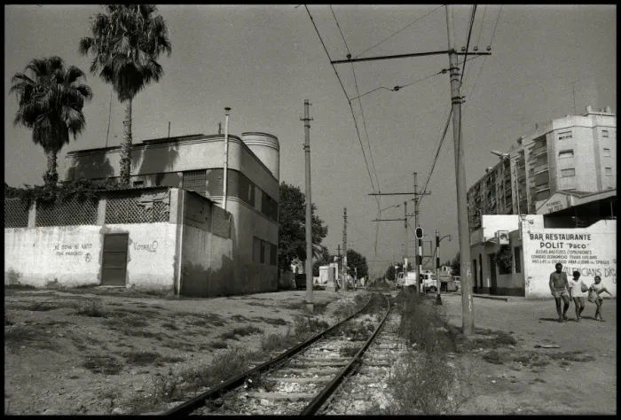 Framed Print : Tram track in suburbs, Valencia Framed Print : Tram track in suburbs, Valencia