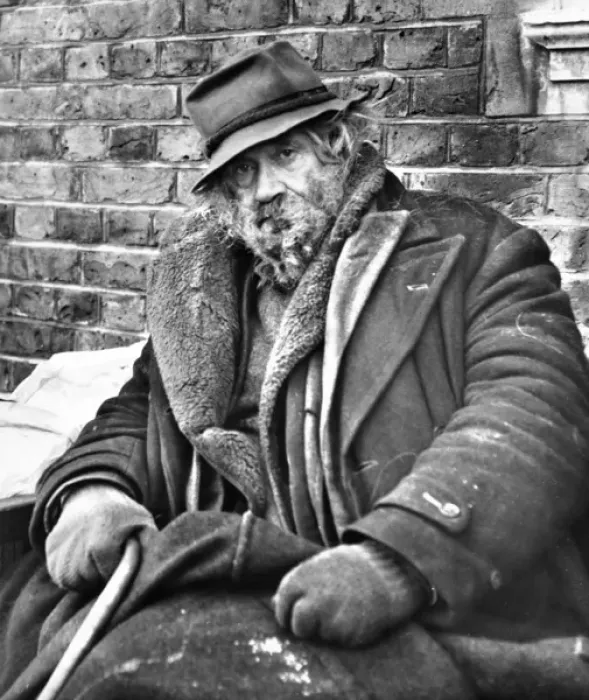 Framed Print : Tramp on a Balham street, SW London Framed Print : Tramp on a Balham street, SW London