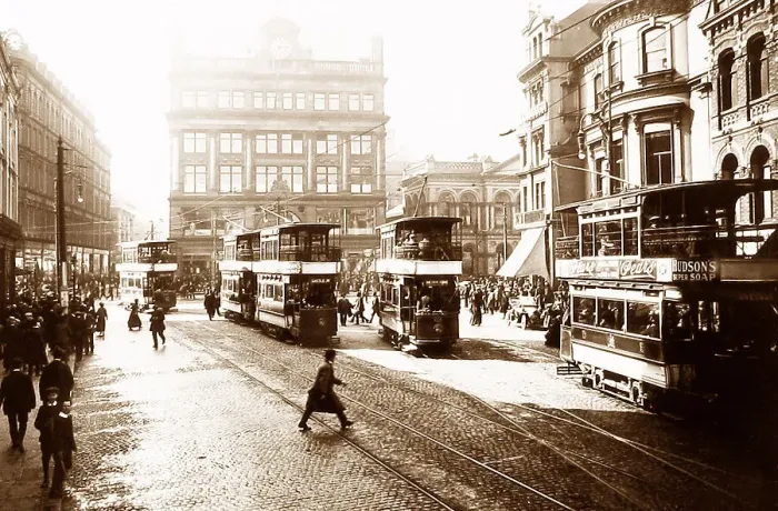 Framed Print : Trams on Castle Junction, Belfast Framed Print : Trams on Castle Junction, Belfast